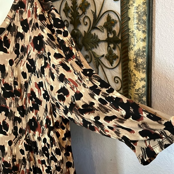 NWT AVENUE  Animal Print Dress -long sleeve knit fit & flare 4X - Picture 4 of 14